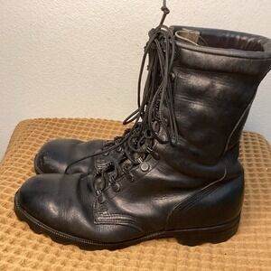 Vintage Ro Search Mens Sz 10 R Combat Military Boots Black Leather Lace Up